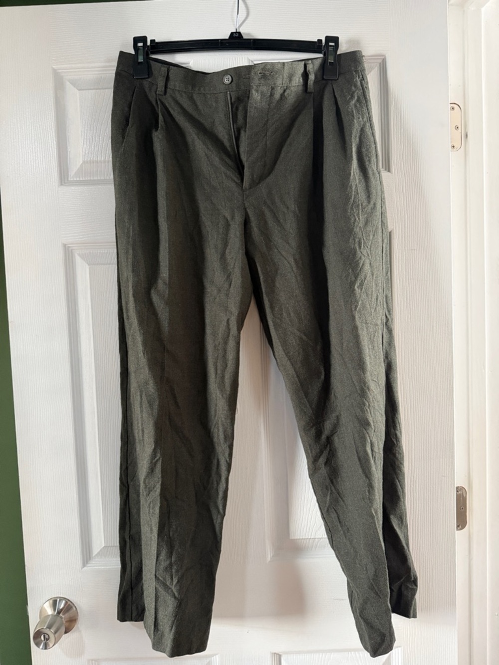 J. Crew Olive Green Pleated Dress Trousers